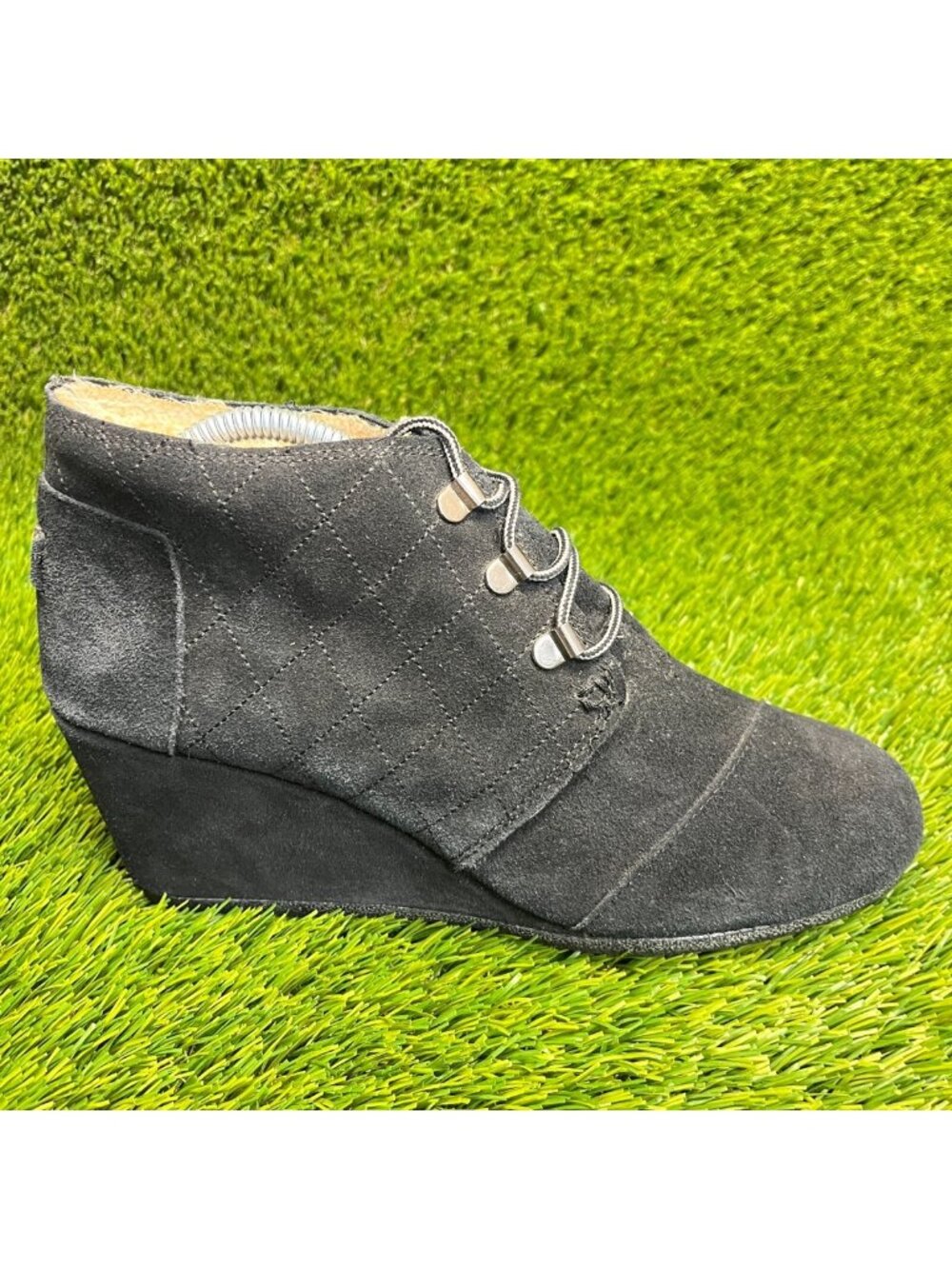 Toms Kala Desert Womens Size 10 Black Classic Outdoor Wedge Ankle Boots‎ Shoes